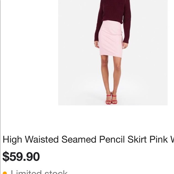 Express Pink Pencil Skirt - Picture 1 of 3